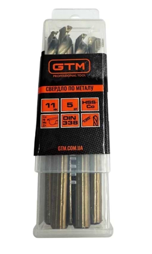 Свердло GTM 11,0 мм HSS 5 шт. з подвійним покриттям (EM2-110K)